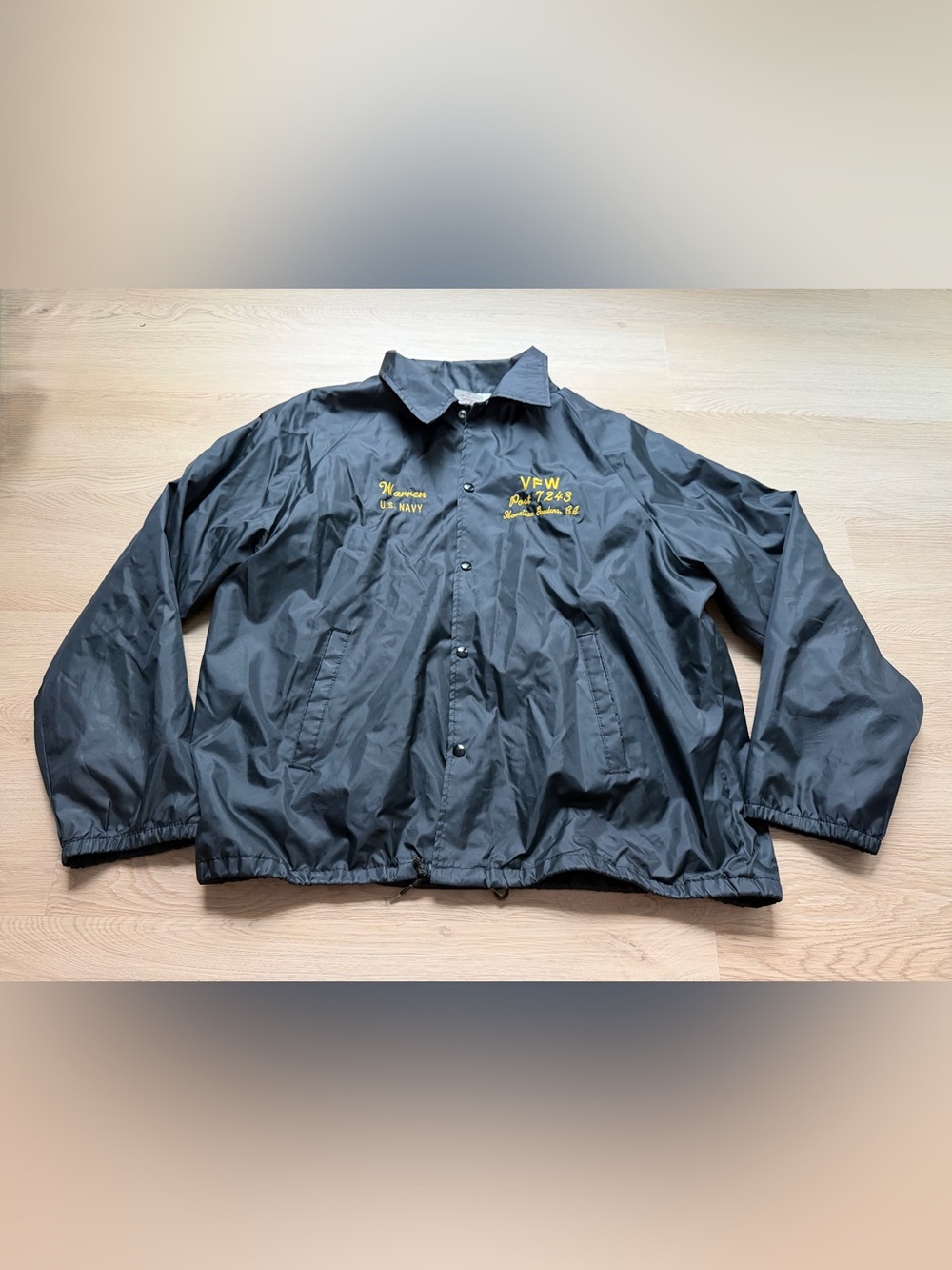 Auburn Warren U.S. Navy VFW Post 7242 Hawaiian Gardens, CA Black Jacket Size XXL